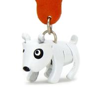MONKIMAU 8006 Miniature Bull Terrier Adorable Porte-clés Animal Fait-Main Robuste Sangle Cuir trousseau chaîne Anneau Jouet Figurine Gadget Pendentif Accessoires téléphone Porte-Bonheur
