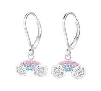 Monkimau Arc-en-ciel Enfants et filles, Boucles d'oreilles, clous d'oreilles, bijoux d'oreilles, en 925, hypoallergénique et sans nickel, taille du motif 13 mm x 7 mm, pour enfants et filles