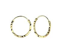 Monkimau Boucles d'oreilles créoles Diamond Cut, boucles d'oreilles, bijoux d'oreilles, en laiton plaqué argent, pour femmes et filles, faites à la main, hypoallergéniques et petite idée