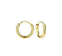 Monkimau Boucles d'oreilles créoles larges, boucles d'oreilles à tige, bijoux d'oreilles, en argent sterling 925, hypoallergéniques et sans nickel, motif de 12 mm de diamètre