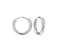 Monkimau Boucles d'oreilles créoles larges, boucles d'oreilles, bijoux d'oreilles, en argent sterling 925, hypoallergéniques et sans nickel, motif de 14 mm de diamètre, pour femmes et filles