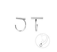 Monkimau Boucles d'oreilles demi-créoles, boucles d'oreilles, bijoux d'oreilles, en argent sterling 925, pour femmes et filles, faites à la main, hypoallergéniques et petite idée cadeau