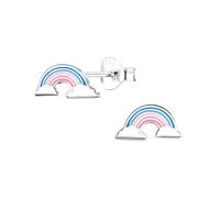 Monkimau Boucles d'oreilles pour filles arc-en-ciel, boucles d'oreilles en argent sterling 925, boucles d'oreilles pour enfants hypoallergéniques