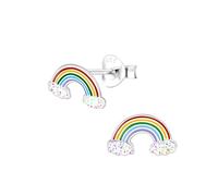 Monkimau Boucles d'oreilles pour filles arc-en-ciel, boucles d'oreilles en argent sterling 925, boucles d'oreilles pour enfants hypoallergéniques