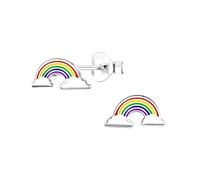 Monkimau Boucles d'oreilles pour filles arc-en-ciel, boucles d'oreilles en argent sterling 925, boucles d'oreilles pour enfants hypoallergéniques