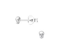 Monkimau Boucles d'oreilles tête de mort, clous d'oreilles, bijoux d'oreilles, en argent sterling 925, pour femmes et filles, faits main, hypoallergéniques et petite idée cadeau