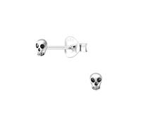 Monkimau Boucles d'oreilles tête de mort, clous d'oreilles, bijoux d'oreilles, en argent sterling 925, pour femmes et filles, faits main, hypoallergéniques et petite idée cadeau