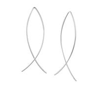 Monkimau Boucles d'oreilles tige, clous d'oreilles, bijoux d'oreilles, en argent sterling 925, taille du motif env 13 x 50 mm, pour femmes et filles, fabriquées à la main, hypoallergéniques