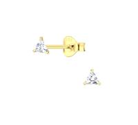 Monkimau Boucles d'oreilles triangulaires en zircone, clous d'oreilles, bijoux d'oreilles, en argent sterling 925, hypoallergéniques et sans nickel, pour femmes et filles, fabriquées à la main