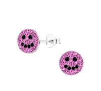 Monkimau Boucles d'oreilles visage souriant pour filles en argent 925 Enfants : boucles d'oreilles hypoallergéniques pour filles de 8 ans, Clous d'oreilles médicaux et