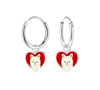Monkimau Créoles Lama pour enfants et filles, Boucles d'oreilles, clous d'oreilles, bijoux d'oreilles, en 925, hypoallergéniques et sans nickel, taille du motif 9 mm x 8 mm