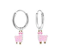 Monkimau Créoles lama pour enfants et filles, Boucles d'oreilles, clous d'oreilles, bijoux d'oreilles, en 925, hypoallergéniques et sans nickel, taille du motif 6 mm x 9 mm