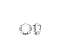 Monkimau Créoles larges Boucles d'oreilles, clous d'oreilles, bijoux d'oreilles, en argent sterling 925, hypoallergéniques et sans nickel, taille du motif 10 mm de diamètre