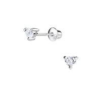 Monkimau Cœur à fermoir à vis pour enfants et filles, Boucles d'oreilles, clous d'oreilles, bijoux d'oreilles, en 925, hypoallergénique et sans nickel, taille du motif 3,0 mm x 3,0 mm