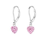 Monkimau Cœur Enfants et filles, Boucles d'oreilles, clous d'oreilles, bijoux d'oreilles, en 925, hypoallergénique et sans nickel, taille du motif 7 mm x 7 mm, pour enfants et filles