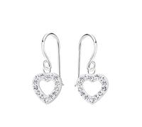Monkimau Cœur Enfants et filles, Boucles d'oreilles, clous d'oreilles, bijoux d'oreilles, en 925, hypoallergénique et sans nickel, taille du motif 10 mm x 10 mm, pour enfants et filles