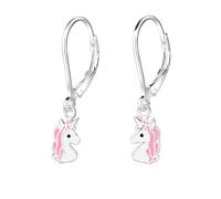 Monkimau Licorne Enfants et filles, Boucles d'oreilles, clous d'oreilles, bijoux d'oreilles, en 925, hypoallergénique et sans nickel, taille du motif 6 mm x 8 mm, pour enfants et filles