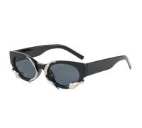 monmandi Lunettes de soleil tridimensionnelles en forme de serpent, lunettes de bar rétro cool pour fille, lunettes élégantes et technologiques pour la protection solaire., Noir