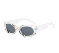 monmandi Lunettes de soleil tridimensionnelles en forme de serpent, lunettes de bar rétro cool pour fille, lunettes élégantes et technologiques pour la protection solaire., gris