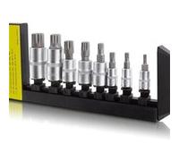 MonMobilierDesign 8 douilles mâle/femelle Torx ou spline 1/4 3/8 et 1/2 chrome-vanadium