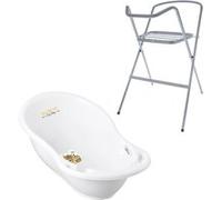MonMobilierDesign Baignoire bébé thermomètre Blanc Biche 86 cm + Pied Blanc G