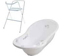 MonMobilierDesign Baignoire bébé thermomètre Blanc Owls 86 cm + Pied Blanc, Blanc G