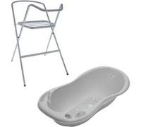 MonMobilierDesign Baignoire bébé thermomètre Gris Owls 102 cm + Pied Gris, Gris G