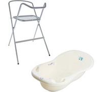 MonMobilierDesign Baignoire bébé thermomètre Jaune Dog and Cat 102 cm + Pied Jaune, Jaune G