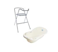 MonMobilierDesign Baignoire bébé thermomètre Jaune Dog and Cat 86 cm + pied Jaune, Jaune G