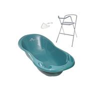 MonMobilierDesign Baignoire bébé thermomètre Vert viride Météo 102 cm + Pied + Tuyau Vert viride G