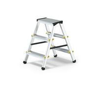 MonMobilierDesign DWA Escabeau double pliable en aluminium 3 marches