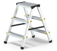 DWA Escabeau double pliable en aluminium 3 marches