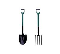 GARDEN Lot d'outils de jardinage Pelle ronde + fourche à bêcher
