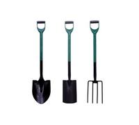 MonMobilierDesign GARDEN Lot d'outils de jardinage Pelle ronde + fourche à bêcher + bêche G