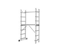 MonMobilierDesign HIGH Echelle 2 plans en aluminium modulable échafaudage escabeau plateforme de travail 7 marches G