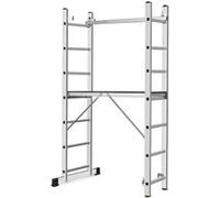 MonMobilierDesign HIGH Echelle 2 plans en aluminium modulable échafaudage escabeau plateforme de travail 7 marches G