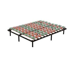 MonMobilierDesign KEPT Sommier à lattes ergonomique avec plots de soutien 200x200 cm avec pieds