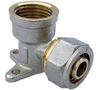 Lot de 1_Raccord mural coudé 90° pour tube PER Ø16x1/2" à compression femelle