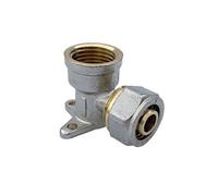 MonMobilierDesign Lot de 10_Raccord mural coudé 90° pour tube PER Ø16x1/2" à compression femelle