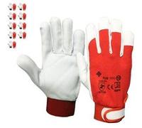 MonMobilierDesign Lot de 10_RIGA Gants de manutention cuir jersey fermeture velcro T.10