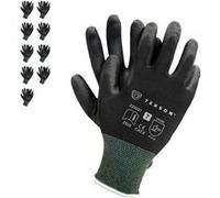 MonMobilierDesign Lot de 10_ROTA Gants de bricolage multi-usages et jardinage T.10 Noir Noir G