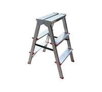 MonMobilierDesign MTRA Escabeau double marchepied en aluminium 3 marches