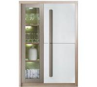 MonMobilierDesign ROMA Armoire vitrine 2 portes battantes avec lumières LED 90x130 cm Multicolore