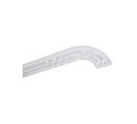 MonMobilierDesign SIMI Rail de plafond tringle en PVC pour rideaux à crochets Blanc Double rail courbé 200 cm