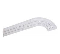 MonMobilierDesign SIMI Rail de plafond tringle en PVC pour rideaux à crochets Blanc Double rail courbé 220 cm Blanc G