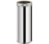 MonMobilierDesign TDPI500 Conduit double paroi isolé polycombustible longueur 50 cm Inox Ø125 - à l'unité Inox G