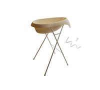 MonMobilierDesign TEGGI Baignoire ergonomique bébé avec thermomètre Beige + Pied + Tuyau