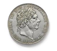 Monnaie Ancienne Britannique, pièces Anciennes pour collectionneurs, pièce en Argent, souverain d'or de Grande-Bretagne, Pièce de Collection, Monnaie Antiques Royaume-Uni (1820 George III Crown)