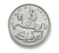 Monnaie Ancienne Britannique, pièces Anciennes pour collectionneurs, pièce en Argent, souverain d'or de Grande-Bretagne, Pièce de Collection, Monnaie Antiques Royaume-Uni (1935 Crown)