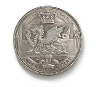 Monnaie Ancienne Britannique, pièces Anciennes pour collectionneurs, pièce en Argent, souverain d'or de Grande-Bretagne, Pièce de Collection, Monnaie Antiques Royaume-Uni (1887 Welsh Crown)